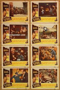 b128 PRIZE OF GOLD 8 movie lobby cards '55 Richard Widmark, Zetterling
