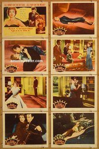 b130 QUEEN BEE 8 movie lobby cards '55 Joan Crawford, Barry Sullivan