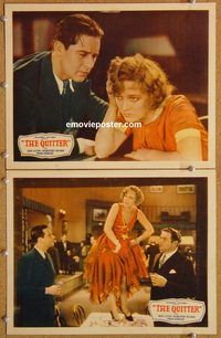 b437 QUITTER 2 movie lobby cards '29 Ben Lyon, Dorothy Revier
