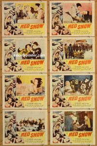 b132 RED SNOW 8 movie lobby cards '52 Guy Madison, Ray Mala, Eskimos!