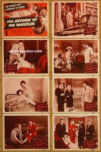 b134 RETURN OF THE WHISTLER 8 movie lobby cards '48 Lenore Aubert