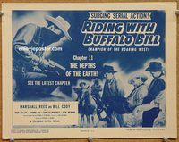 a348 RIDING WITH BUFFALO BILL Chap 11 title lobby card '54 serial!