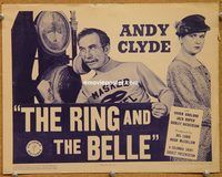 a539 RING & THE BELLE movie lobby card '41 Andy Clyde, Vivien Oakland