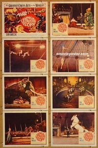b138 RINGS AROUND THE WORLD 8 movie lobby cards '66 Don Ameche, circus!