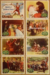 b140 ROGUES OF SHERWOOD FOREST 8 movie lobby cards '50 Derek, Robin Hood