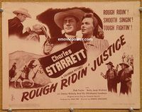 a352 ROUGH RIDIN' JUSTICE title lobby card '44 Charles Starrett
