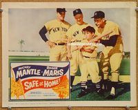 a544 SAFE AT HOME movie lobby card '62 Mickey Mantle, Roger Maris