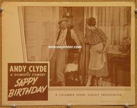 a547 SAPPY BIRTHDAY movie lobby card '42 Andy Clyde, Matt McHugh
