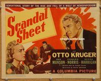 a355 SCANDAL SHEET title lobby card '39 Otto Kruger, Ona Munson