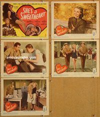 b281 SHE'S A SWEETHEART 5 movie lobby cards '44 Jane Frazee, Darwell