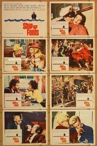 b154 SHIP OF FOOLS 8 movie lobby cards '65 Vivien Leigh, Signoret