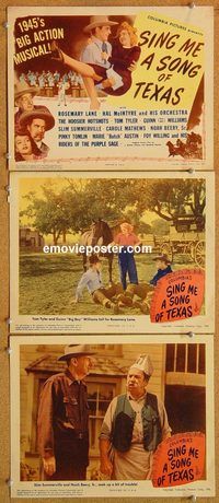 b361 SING ME A SONG OF TEXAS 3 movie lobby cards '45 Rosemary Lane