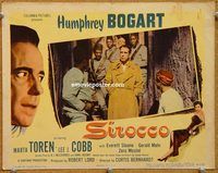 a559 SIROCCO movie lobby card '51 Humphrey Bogart in trenchcoat!