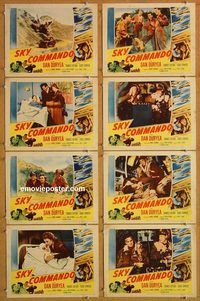 b157 SKY COMMANDO 8 movie lobby cards '53 Dan Duryea, Korean War!