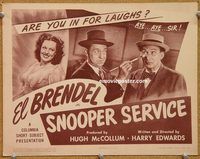 a560 SNOOPER SERVICE movie lobby card '45 El Brendel, Harry Langdon