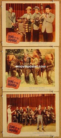 b362 SONG OF THE PRAIRIE 3 movie lobby cards '45 Hoosier Hotshots!