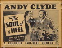 a363 SOUL OF A HEEL title lobby card '38 Andy Clyde, Gertrude Sutton