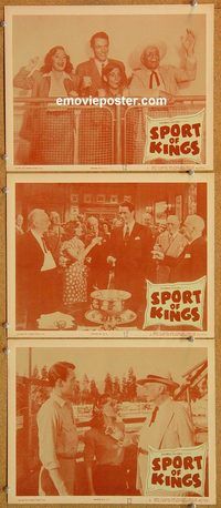 b364 SPORT OF KINGS 3 movie lobby cards '47 horse racing romance!