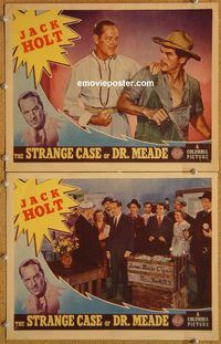 b449 STRANGE CASE OF DR MEADE 2 movie lobby cards '38 Jack Holt