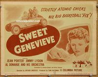 a369 SWEET GENEVIEVE title lobby card '47 big basketball fix!