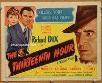 a377 THIRTEENTH HOUR title lobby card '47 Richard Dix, Karen Morley