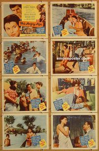 b177 THIS ANGRY AGE 8 movie lobby cards '58 Anthony Perkins, Mangano