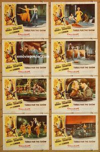 b179 THREE FOR THE SHOW 8 movie lobby cards '54 Betty Grable, Lemmon