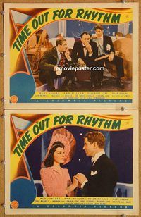 b456 TIME OUT FOR RHYTHM 2 movie lobby cards '41 Rudy Vallee, Miller