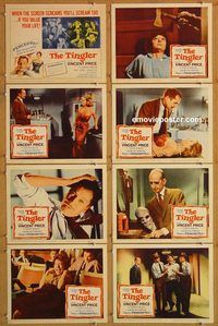 b187 TINGLER 8 movie lobby cards '59 Vincent Price, William Castle