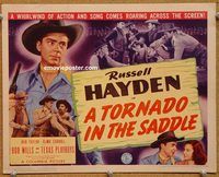 a382 TORNADO IN THE SADDLE title lobby card '42 Russell Hayden western