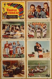 b189 TRIPLE THREAT 8 movie lobby cards '48 top NFL football greats!