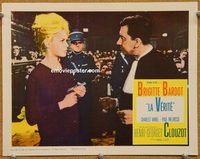 a582 TRUTH movie lobby card '61 Brigitte Bardot, Clouzot, French!