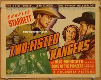 a388 TWO-FISTED RANGERS title lobby card '40 Charles Starrett