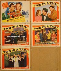 b283 TWO IN A TAXI 5 movie lobby cards '41 Anita Louise, Hayden