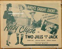 a386 TWO JILLS & A JACK title lobby card '47 Andy Clyde, McIntyre