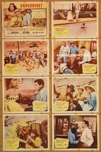 b196 URANIUM BOOM 8 movie lobby cards '56 Dennis Morgan, Medina