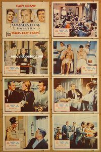 b201 WALK DON'T RUN 8 movie lobby cards '66 Cary Grant, Samantha Eggar