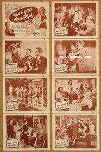 b208 WHEN A GIRL'S BEAUTIFUL 8 movie lobby cards '47 Adele Jergens