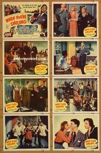 b209 WHEN YOU'RE SMILING 8 movie lobby cards '50 Frankie Laine