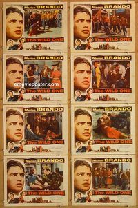b211 WILD ONE 8 movie lobby cards '53 Marlon Brando, Lee Marvin
