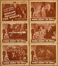 b266 WOMAN AGAINST THE WORLD 6 movie lobby cards '37 Ralph Forbes