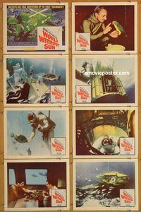b215 WORLD WITHOUT SUN 8 movie lobby cards '65 Jacques-Yves Cousteau
