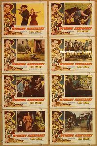 b217 WYOMING RENEGADES 8 movie lobby cards '54 Phil Carey, Evans