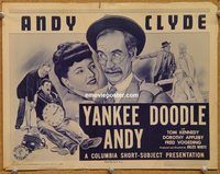 a397 YANKEE DOODLE ANDY title lobby card '41 Andy Clyde short!