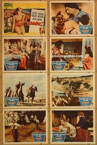 b220 ZARAK 8 movie lobby cards '56 Anita Ekberg, Victor Mature