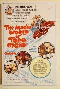 a779 MAGIC WORLD OF TOPO GIGIO one-sheet movie poster '65 Italian fantasy!