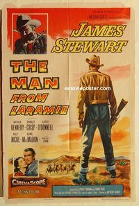 a783 MAN FROM LARAMIE one-sheet movie poster '55 James Stewart, Kennedy