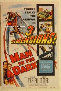 a784 MAN IN THE DARK one-sheet movie poster '53 3D Edmond O'Brien
