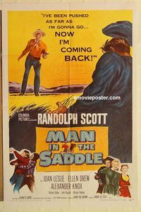 a785 MAN IN THE SADDLE one-sheet movie poster R59 Randolph Scott