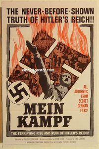 a791 MEIN KAMPF one-sheet movie poster '61 anti-Hitler documentary!